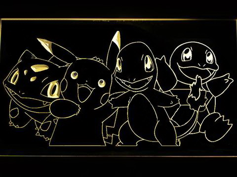 Pokemon Starters LED Neon Sign